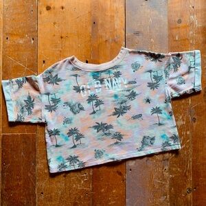 Old Navy—Logo Crop Top, Tie Dye Palm Tree Terry (Oversized, Size Small)